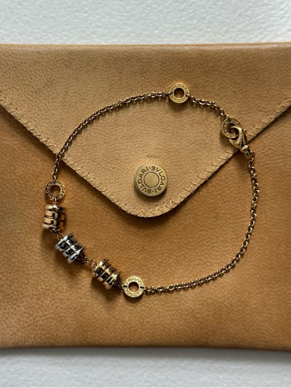 Bvlgari B.Zero1 Element Bracelet 18K Tricolor White Gold Rose Gold Yellow Gold